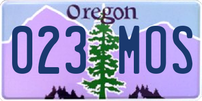 OR license plate 023MOS