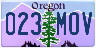 OR license plate 023MOV