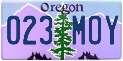 OR license plate 023MOY