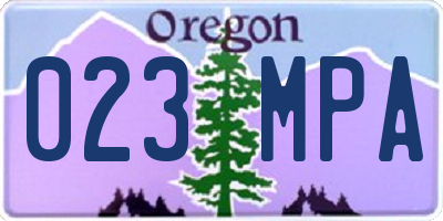 OR license plate 023MPA