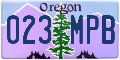 OR license plate 023MPB