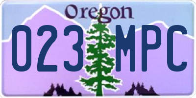 OR license plate 023MPC