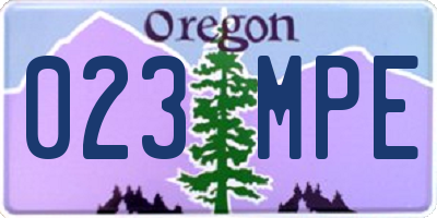OR license plate 023MPE