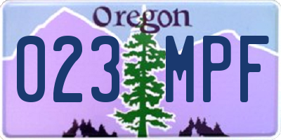 OR license plate 023MPF
