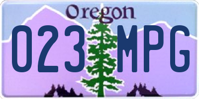 OR license plate 023MPG