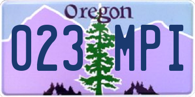 OR license plate 023MPI