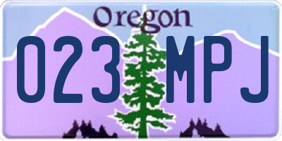OR license plate 023MPJ
