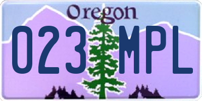 OR license plate 023MPL