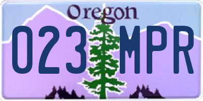 OR license plate 023MPR