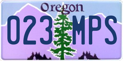 OR license plate 023MPS