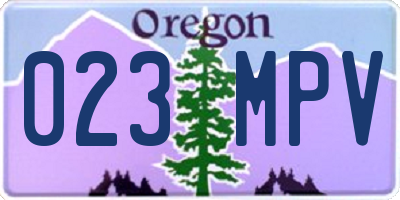 OR license plate 023MPV