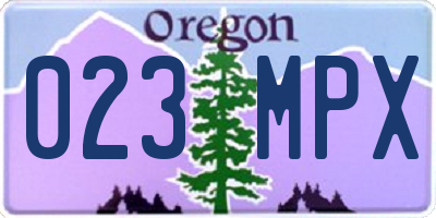 OR license plate 023MPX