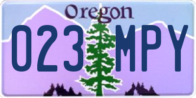 OR license plate 023MPY