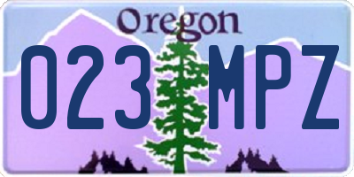 OR license plate 023MPZ