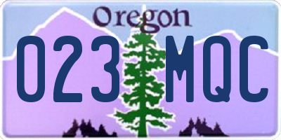 OR license plate 023MQC