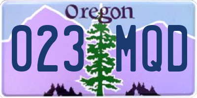 OR license plate 023MQD