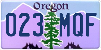 OR license plate 023MQF