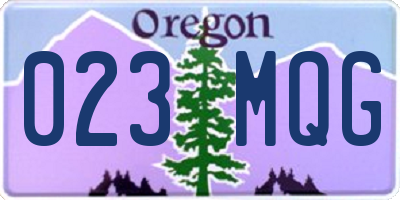 OR license plate 023MQG