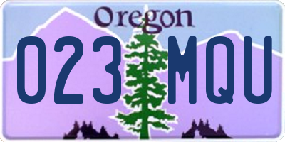 OR license plate 023MQU