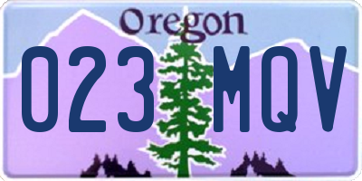 OR license plate 023MQV