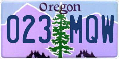 OR license plate 023MQW