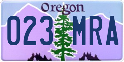 OR license plate 023MRA