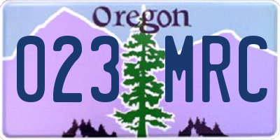 OR license plate 023MRC