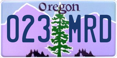 OR license plate 023MRD