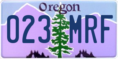 OR license plate 023MRF