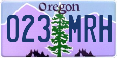 OR license plate 023MRH