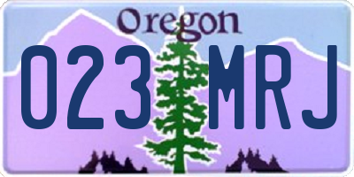 OR license plate 023MRJ
