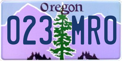 OR license plate 023MRO
