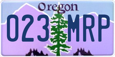 OR license plate 023MRP