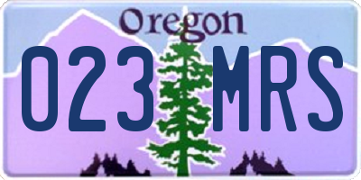 OR license plate 023MRS