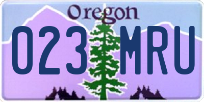 OR license plate 023MRU