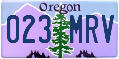 OR license plate 023MRV