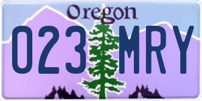 OR license plate 023MRY