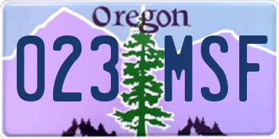 OR license plate 023MSF