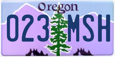 OR license plate 023MSH