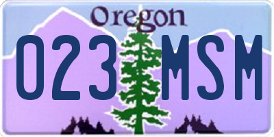 OR license plate 023MSM