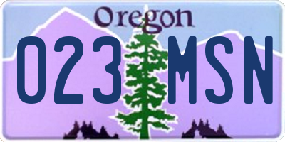 OR license plate 023MSN