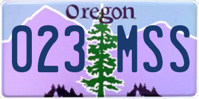 OR license plate 023MSS