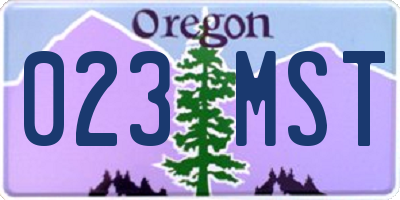 OR license plate 023MST