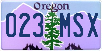 OR license plate 023MSX