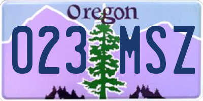 OR license plate 023MSZ