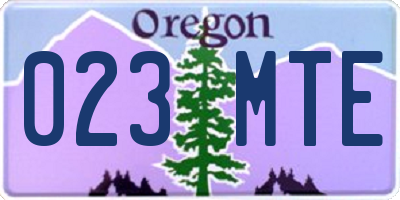 OR license plate 023MTE