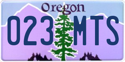 OR license plate 023MTS