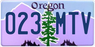 OR license plate 023MTV