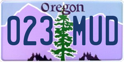 OR license plate 023MUD