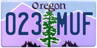 OR license plate 023MUF